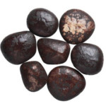 Камни коричневые матовые с глянцевой крапинкой - 7 шт. (ZeFire)